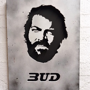 Bud Spencer portré  - falikép világítással - otthon & életmód - dekoráció - kép & falikép - fából készült kép - Meska.hu