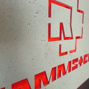 Rammstein  - világító falikép, Otthon & Életmód, Dekoráció, Fali és függő dekoráció, Falra akasztható dekor, Famegmunkálás, MESKA
