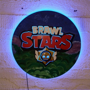 Brawl Stars - világító falikép - otthon & életmód - dekoráció - kép & falikép - fából készült kép - Meska.hu