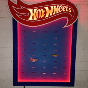 Hot Wheels kisautók fali tárolója ledes világítással - otthon & életmód - babaszoba, gyerekszoba - játéktároló - Meska.hu