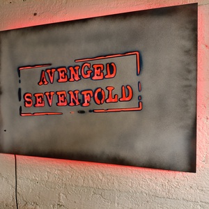 Avenged Sevenfold világító falikép - otthon & életmód - dekoráció - kép & falikép - fából készült kép - Meska.hu