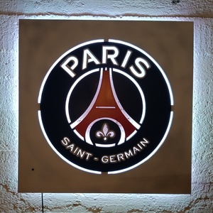 PSG, Paris Saint-Germain rajongóknak világító falikép., Otthon & Életmód, Dekoráció, Kép & Falikép, Fából készült kép, Famegmunkálás, Festett tárgyak, MESKA