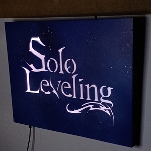Solo Leveling - világító falikép  - otthon & életmód - dekoráció - kép & falikép - fából készült kép - Meska.hu