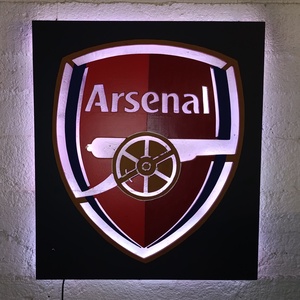 Arsenal - a fociklub rajongója falára, világító falikép - otthon & életmód - dekoráció - kép & falikép - fából készült kép - Meska.hu