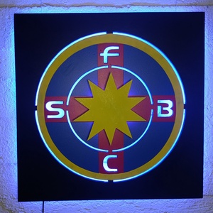 Steaua rajongóknak! - világító falikép  - otthon & életmód - dekoráció - kép & falikép - fából készült kép - Meska.hu