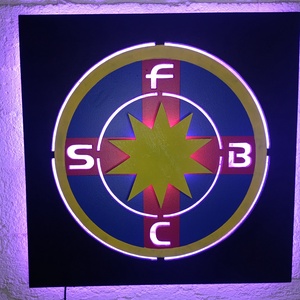 Steaua rajongóknak! - világító falikép  - otthon & életmód - dekoráció - kép & falikép - fából készült kép - Meska.hu