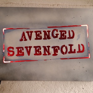Avenged Sevenfold világító falikép , Otthon & Életmód, Dekoráció, Kép & Falikép, Fából készült kép, Famegmunkálás, Festett tárgyak, MESKA
