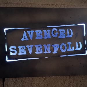 Avenged Sevenfold világító falikép  - otthon & életmód - dekoráció - kép & falikép - fából készült kép - Meska.hu