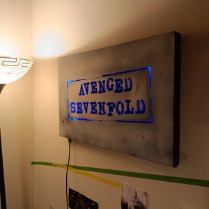 Avenged Sevenfold világító falikép  - otthon & életmód - dekoráció - kép & falikép - fából készült kép - Meska.hu