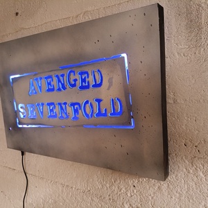 Avenged Sevenfold világító falikép  - otthon & életmód - dekoráció - kép & falikép - fából készült kép - Meska.hu