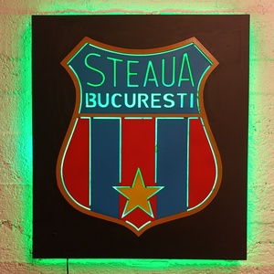 Steaua rajongóknak! - világító falikép  - otthon & életmód - dekoráció - kép & falikép - fából készült kép - Meska.hu