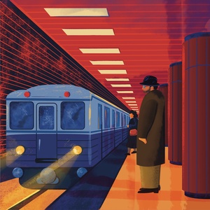 Metróra várva  - Magyar Retró sorozat  - poszter - Farkas Benjamin - otthon & életmód - dekoráció - kép & falikép - kép & falikép - Meska.hu