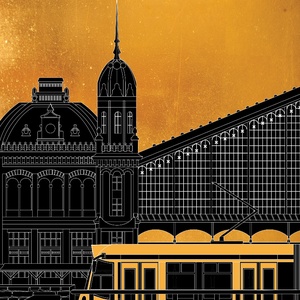4/6-os villamos a Nyugatinál  - poszter - Farkas Benjamin, Otthon & Életmód, Dekoráció, Kép & Falikép, Művészi nyomat, Fotó, grafika, rajz, illusztráció, MESKA
