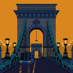 Budapest Lánchíd  - poszter - Farkas Benjamin, Otthon & Életmód, Dekoráció, Kép & Falikép, Művészi nyomat, Fotó, grafika, rajz, illusztráció, MESKA