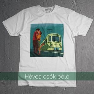 Heves csók a hév megállóban - póló , Ruha & Divat, Férfi ruha, Póló, Fotó, grafika, rajz, illusztráció, Mindenmás, MESKA