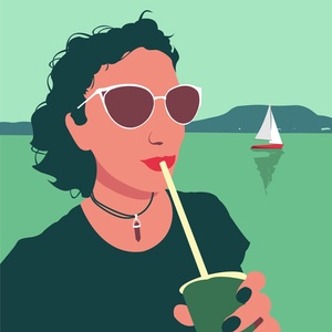 Koktél a Balcsin - póló  - ruha & divat - férfi ruha - póló - Meska.hu