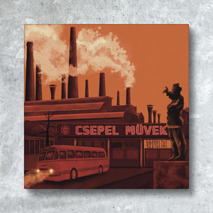 Busz a Csepel Művek előtt - vászonkép - Farkas Benjamin - otthon & életmód - dekoráció - kép & falikép - vászonkép - Meska.hu