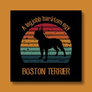 A legjobb barátom egy BOSTON TERRIER - retró vászonkép kutyásoknak, Otthon & Életmód, Dekoráció, Kép & Falikép, Vászonkép, Fotó, grafika, rajz, illusztráció, MESKA