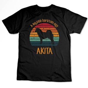 A legjobb barátom egy AKITA - retró póló kutyagazdiknak, Ruha & Divat, Női ruha, Póló, felső, Fotó, grafika, rajz, illusztráció, Mindenmás, Meska