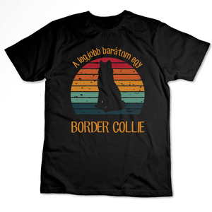 A legjobb barátom egy BORDER COLLIE - retró póló kutyagazdiknak, Ruha & Divat, Női ruha, Póló, felső, Fotó, grafika, rajz, illusztráció, Mindenmás, MESKA