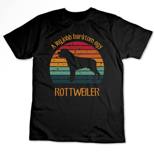 A legjobb barátom egy ROTTWEILER - retró póló kutyagazdiknak, Ruha & Divat, Női ruha, Póló, felső, Fotó, grafika, rajz, illusztráció, Mindenmás, MESKA