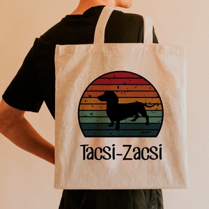 TACSI-ZACSI - vászontáska tacskóőrülteknek  - táska & tok - bevásárlás & shopper táska - shopper, textiltáska, szatyor - Meska.hu