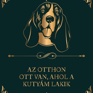 BASSET HOUND - Az otthon ott van, ahol a kutyám lakik - vászonkép, Otthon & Életmód, Dekoráció, Kép & Falikép, Vászonkép, Fotó, grafika, rajz, illusztráció, MESKA