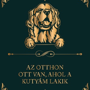 GOLDEN RETRIEVER - Az otthon ott van, ahol a kutyám lakik - vászonkép, Otthon & Életmód, Dekoráció, Kép & Falikép, Vászonkép, Fotó, grafika, rajz, illusztráció, MESKA