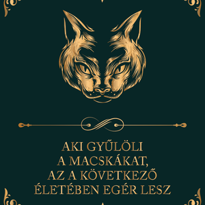 Aki gyűlöli a macskákat... - cicás vászonkép idézettel, Otthon & Életmód, Dekoráció, Kép & Falikép, Vászonkép, Fotó, grafika, rajz, illusztráció, MESKA
