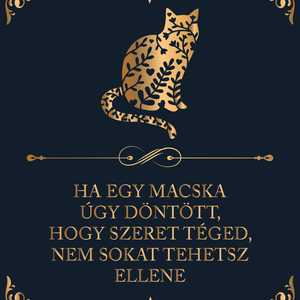 A macska szeretete - cicás vászonkép idézettel - Meska.hu