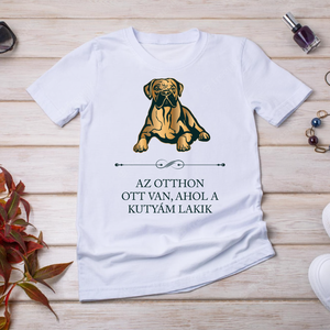 BOXER - Az otthon ott van, ahol a kutyám lakik - póló, Ruha & Divat, Női ruha, Póló, felső, Fotó, grafika, rajz, illusztráció, Mindenmás, MESKA