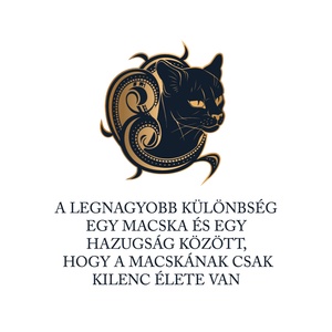 Macska és a hazugság - macskás póló idézettel - ruha & divat - női ruha - póló, felső - Meska.hu