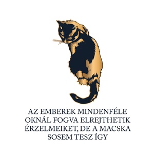 A macska sosem rejti el az érzelmeit - macskás póló idézettel - ruha & divat - női ruha - póló, felső - Meska.hu
