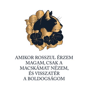 Macskaboldogság - macskás póló idézettel - ruha & divat - női ruha - póló, felső - Meska.hu