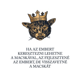 Macska és ember... - macskás póló idézettel - ruha & divat - női ruha - póló, felső - Meska.hu
