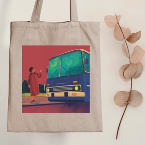 Ikarus busszal megyek haza - vászontáska - Farkas Benjamin, Táska & Tok, Bevásárlás & Shopper táska, Shopper, textiltáska, szatyor, Fotó, grafika, rajz, illusztráció, Mindenmás, MESKA
