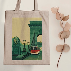 Lánchíd - vászontáska - Farkas Benjamin, Táska & Tok, Bevásárlás & Shopper táska, Shopper, textiltáska, szatyor, Fotó, grafika, rajz, illusztráció, Mindenmás, MESKA