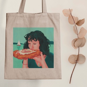 Lángos - vászontáska - Farkas Benjamin, Táska & Tok, Bevásárlás & Shopper táska, Shopper, textiltáska, szatyor, Fotó, grafika, rajz, illusztráció, Mindenmás, MESKA
