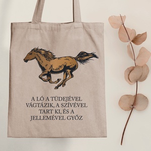 A ló jelleme - vászontáska - Farkas Benjamin, Táska & Tok, Bevásárlás & Shopper táska, Shopper, textiltáska, szatyor, Fotó, grafika, rajz, illusztráció, Mindenmás, MESKA