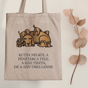 Kutya nélkül... - vászontáska - Farkas Benjamin, Táska & Tok, Bevásárlás & Shopper táska, Shopper, textiltáska, szatyor, Fotó, grafika, rajz, illusztráció, Mindenmás, MESKA