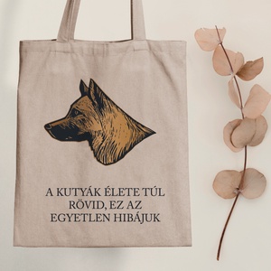 A  kutyák élete túl rövid - vászontáska - Farkas Benjamin, Táska & Tok, Bevásárlás & Shopper táska, Shopper, textiltáska, szatyor, Fotó, grafika, rajz, illusztráció, Mindenmás, MESKA