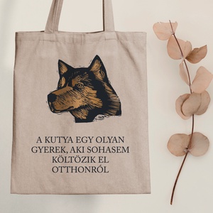 Kutya = gyerek - vászontáska - Farkas Benjamin, Táska & Tok, Bevásárlás & Shopper táska, Shopper, textiltáska, szatyor, Fotó, grafika, rajz, illusztráció, Mindenmás, MESKA