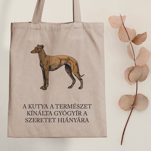 Kutya = gyógyír - vászontáska - Farkas Benjamin, Táska & Tok, Bevásárlás & Shopper táska, Shopper, textiltáska, szatyor, Fotó, grafika, rajz, illusztráció, Mindenmás, MESKA