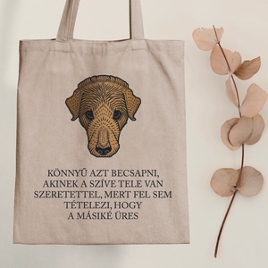 A kutyaszív tele szeretettel - vászontáska - Farkas Benjamin, Táska & Tok, Bevásárlás & Shopper táska, Shopper, textiltáska, szatyor, Fotó, grafika, rajz, illusztráció, Mindenmás, MESKA