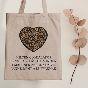Hatalmas kutyaszív - vászontáska - Farkas Benjamin, Táska & Tok, Bevásárlás & Shopper táska, Shopper, textiltáska, szatyor, Fotó, grafika, rajz, illusztráció, Mindenmás, MESKA