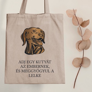 Adj egy kutyát az embernek - vászontáska - Farkas Benjamin, Táska & Tok, Bevásárlás & Shopper táska, Shopper, textiltáska, szatyor, Fotó, grafika, rajz, illusztráció, Mindenmás, MESKA