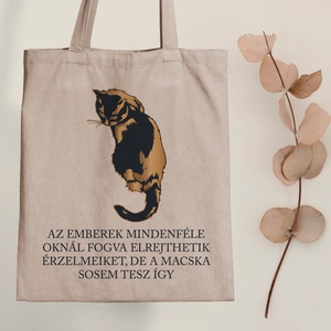 Macskaőszinteség - vászontáska - Farkas Benjamin, Táska & Tok, Bevásárlás & Shopper táska, Shopper, textiltáska, szatyor, Fotó, grafika, rajz, illusztráció, Mindenmás, MESKA