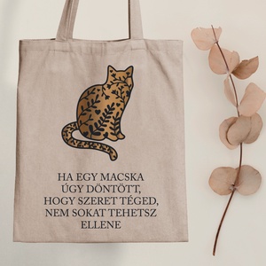 A macska szeretete - vászontáska - Farkas Benjamin, Táska & Tok, Bevásárlás & Shopper táska, Shopper, textiltáska, szatyor, Fotó, grafika, rajz, illusztráció, Mindenmás, MESKA