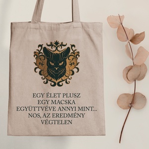 1élet + 1macska - vászontáska - Farkas Benjamin, Táska & Tok, Bevásárlás & Shopper táska, Shopper, textiltáska, szatyor, Fotó, grafika, rajz, illusztráció, Mindenmás, MESKA