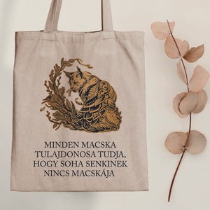 Soha senkinek nincs macskája - vászontáska - Farkas Benjamin, Táska & Tok, Bevásárlás & Shopper táska, Shopper, textiltáska, szatyor, Fotó, grafika, rajz, illusztráció, Mindenmás, MESKA